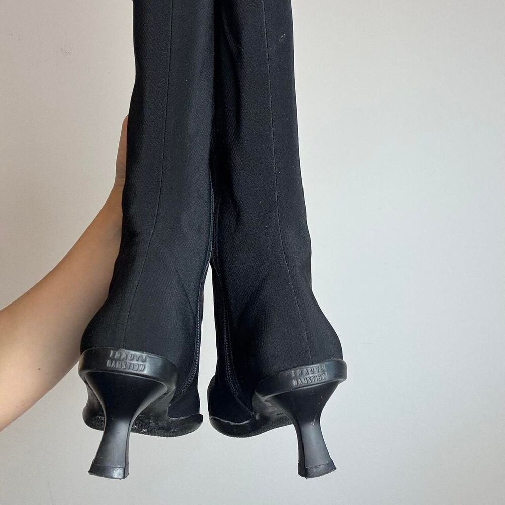 Stuart WeitzmanVintage 90s Y2K Square Toe and Kitten Heel Boots Made in Spain - Picture 5 of 7